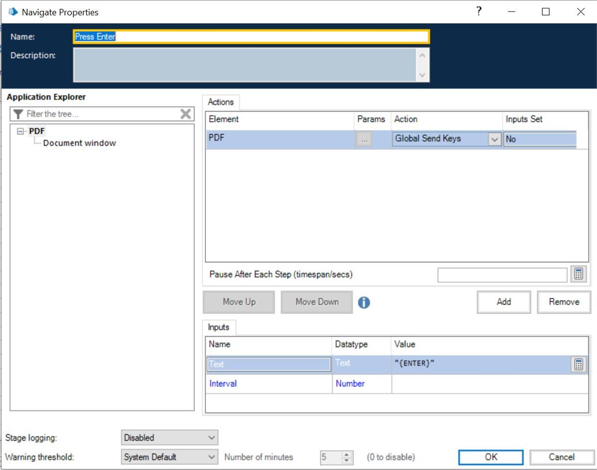 Blue Prism Global Send Keys